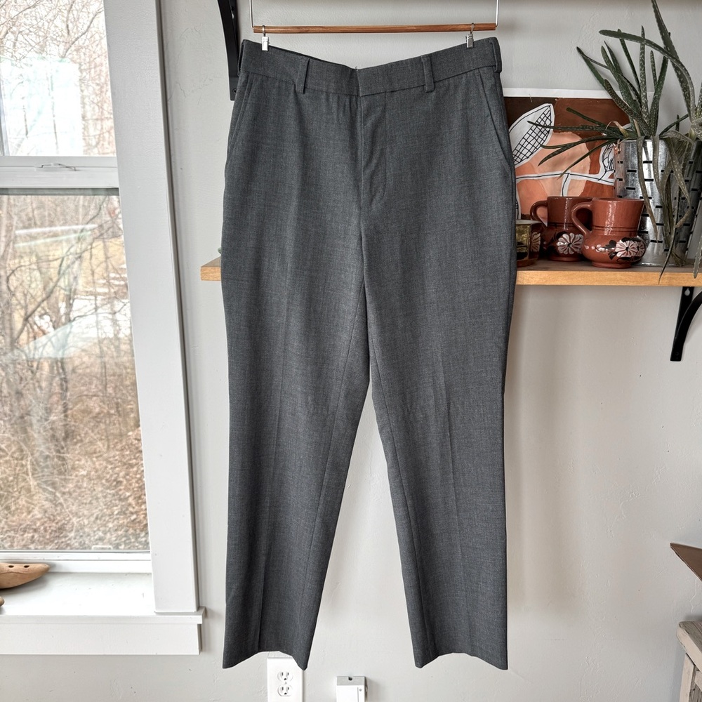 George Charcoal Gray Straight Leg Trousers Dress Pants Size 30 x 30